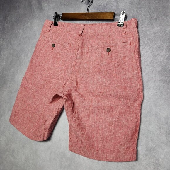 J Crew‎ Gramercy Shorts Mens 30 Pink Red Linen Blend Casual Summer Lightweight - Picture 6 of 10